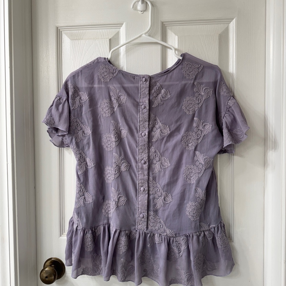 Lavender Ruffle Sleeve Top XS - Picture 7 of 7